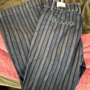 Rock n roll denim pin striped trousers 32/34
